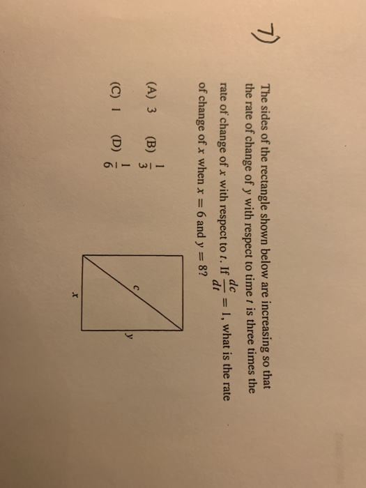 Solved 7)The sides of the rectangle shown below are | Chegg.com