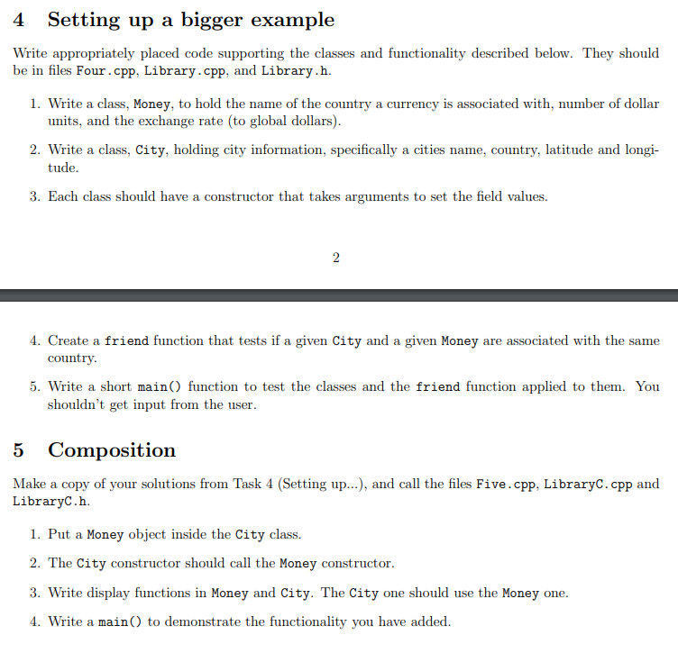 Solved 4 Setting up a bigger example Write appropriately | Chegg.com
