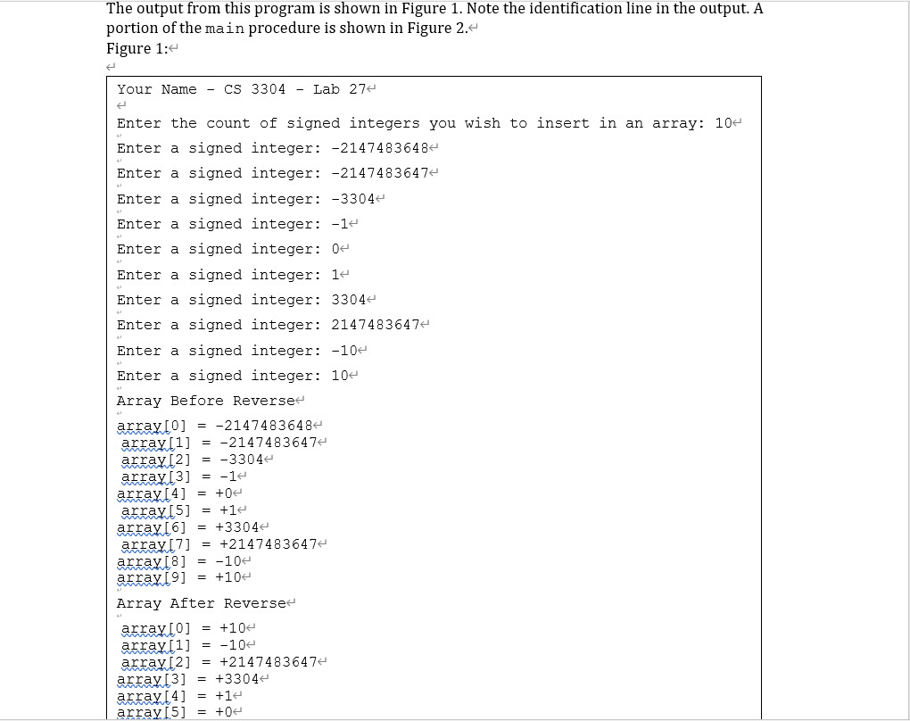 Solved Procedures to Enter, Display and Reverse an Array | Chegg.com