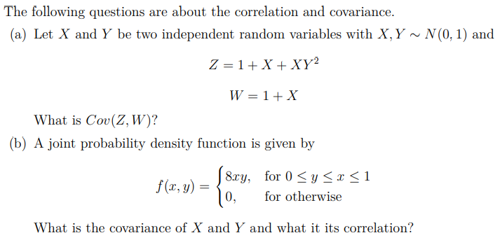 Solved The following questions are about the correlation and | Chegg.com