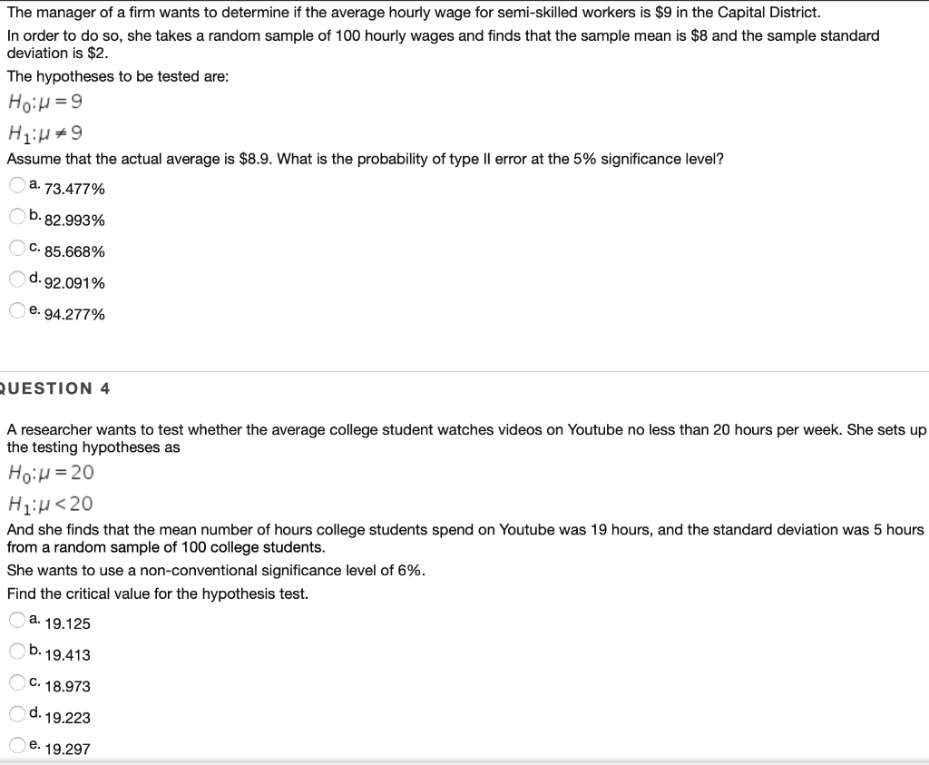 Solved The manager of a firm wants to determine if the | Chegg.com