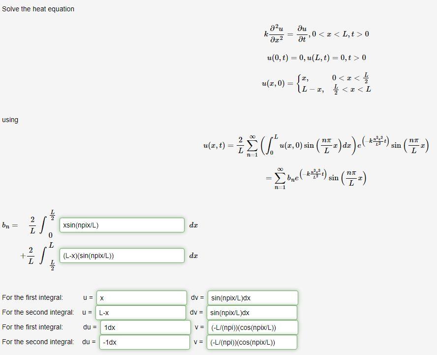 Solved Solve the heat equation | Chegg.com