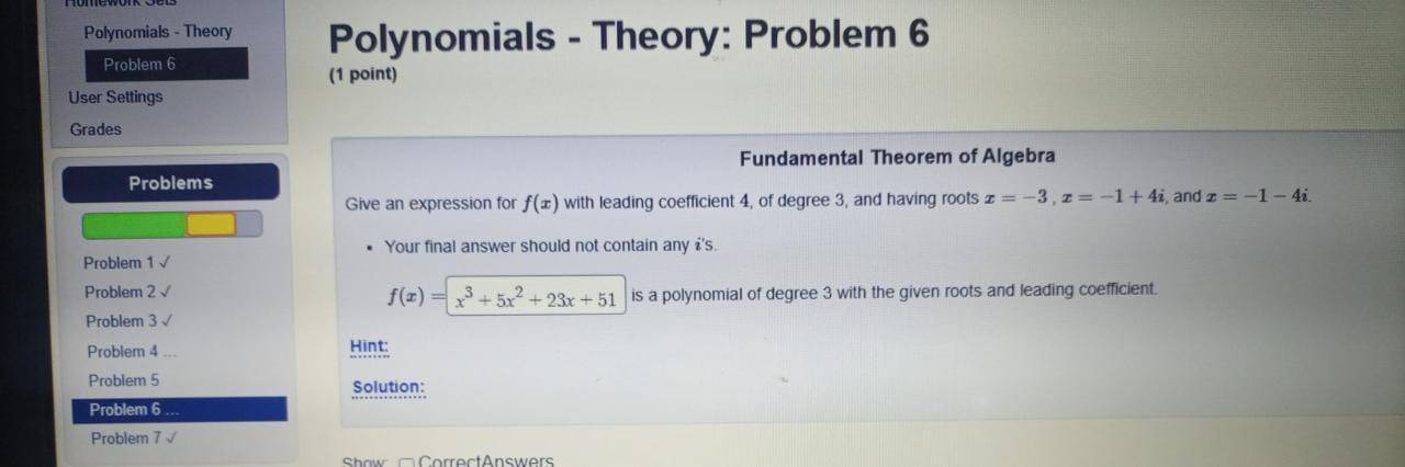 Solved Polynomials - Theory Polynomials - Theory: Problem 6 | Chegg.com