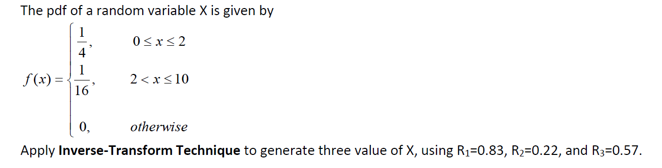 Solved The pdf of a random variable X is given by 0