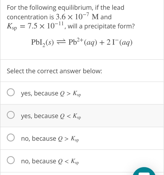 For The Following Equilibrium If The Lead Chegg Com