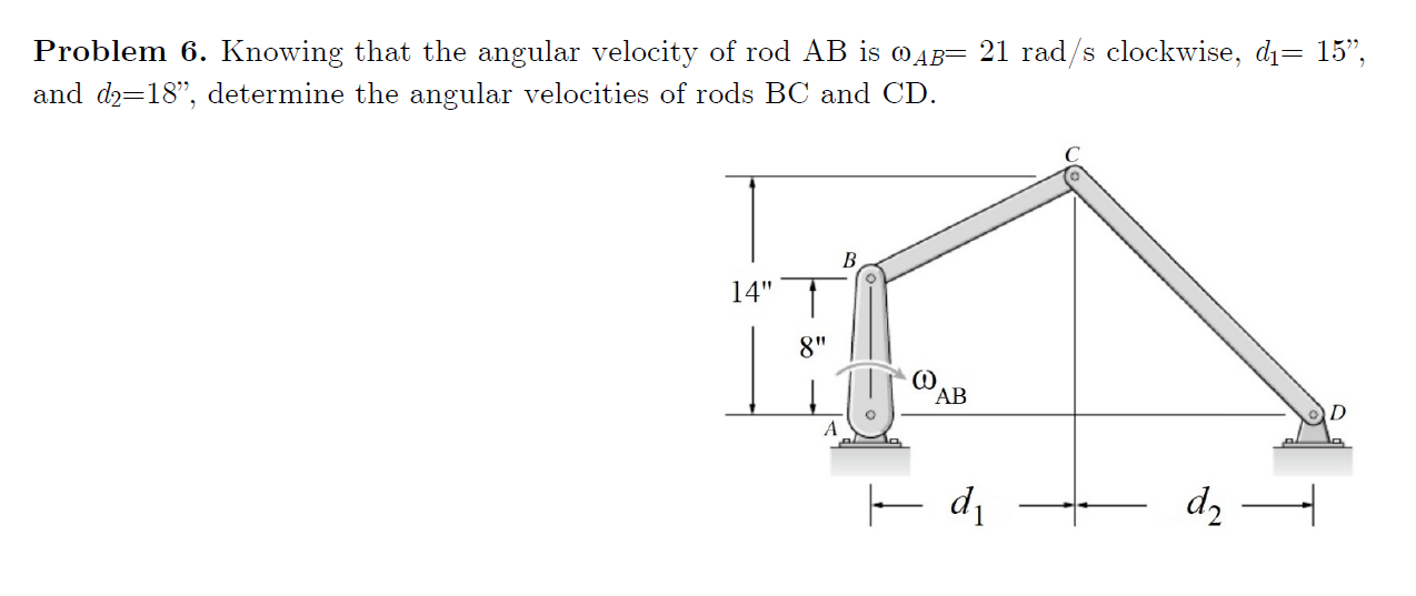 Solved Problem 6. Knowing that the angular velocity of rod | Chegg.com