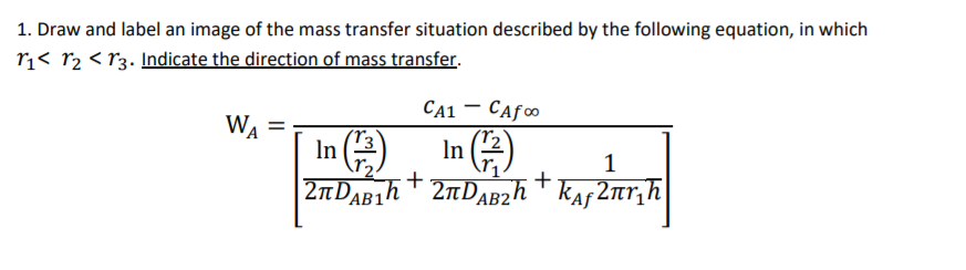 Solved 1. Draw and label an image of the mass transfer | Chegg.com
