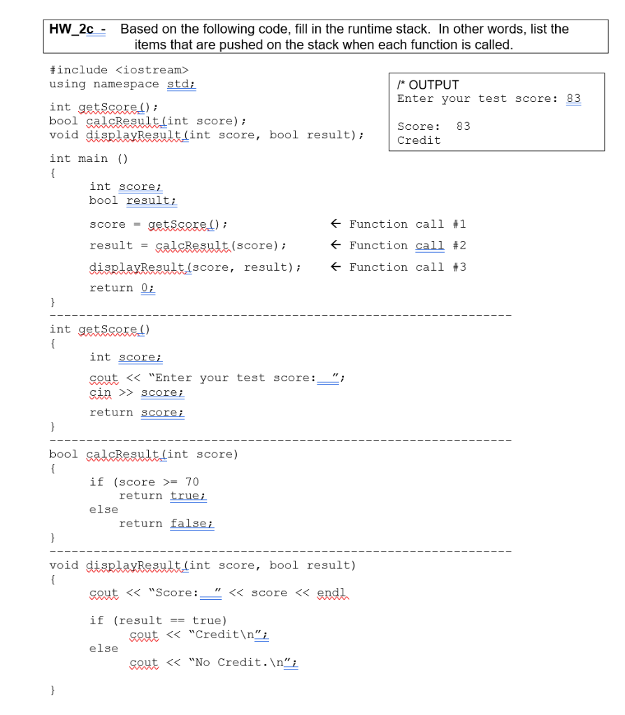 Solved HW_2c - Based on the following code, fill in the | Chegg.com