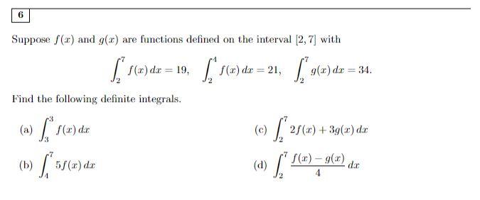 Solved 6 Suppose f(x) and (c) are functions defined on the | Chegg.com