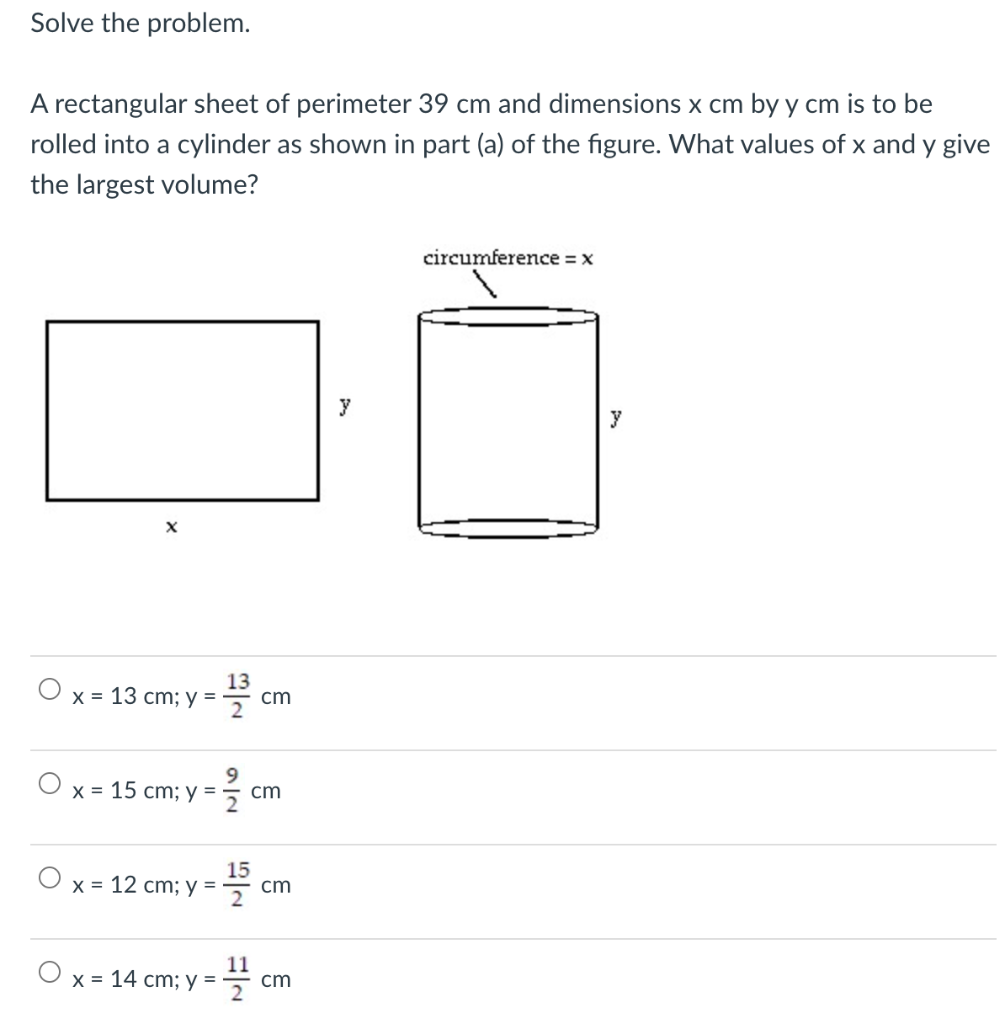 Solved Solve the problem. A rectangular sheet of perimeter | Chegg.com