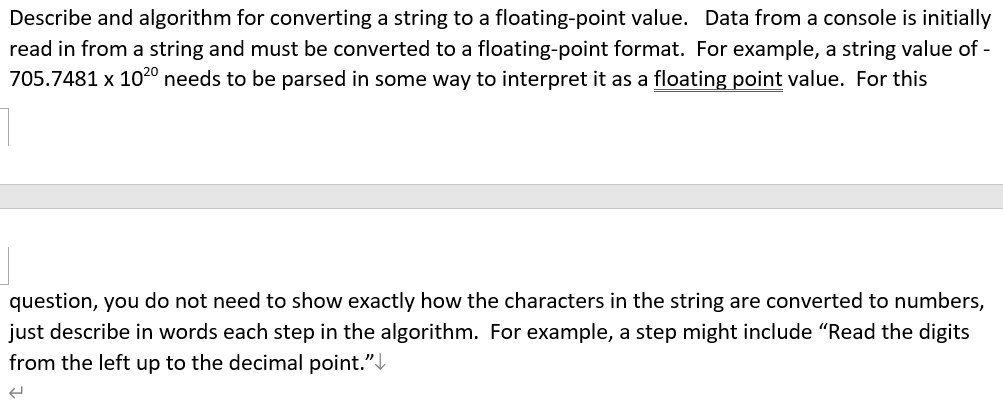 Solved Describe and algorithm for converting a string to a | Chegg.com