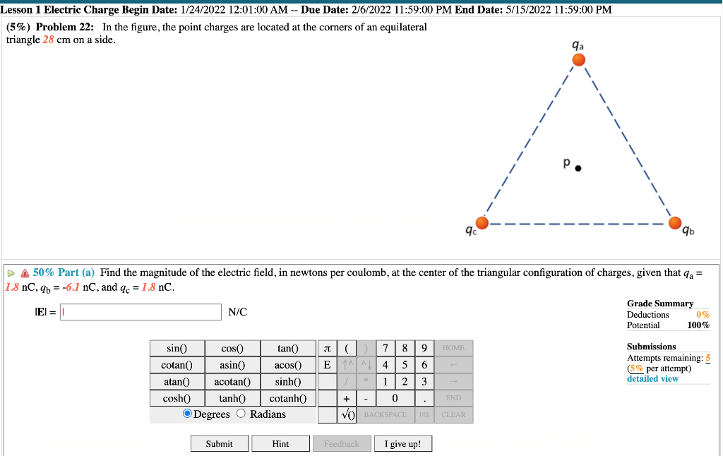Solved Lesson 1 Electric Charge Begin Date: 1/24/2022 | Chegg.com