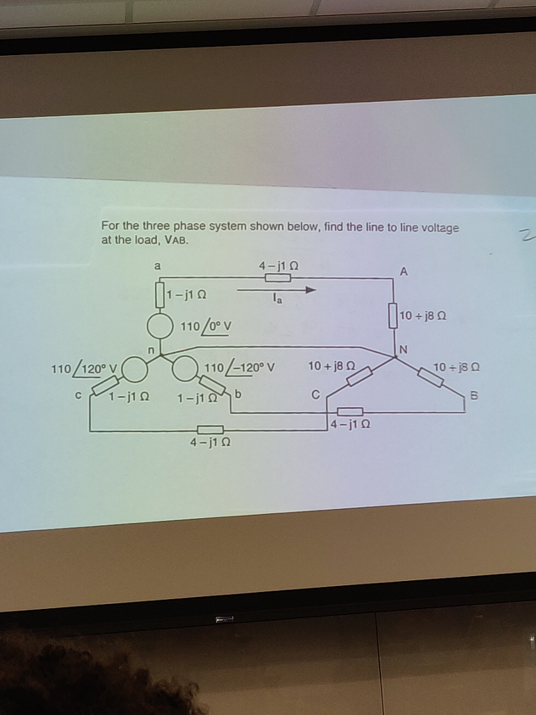 Solved For the three phase system shown below, find the line | Chegg.com