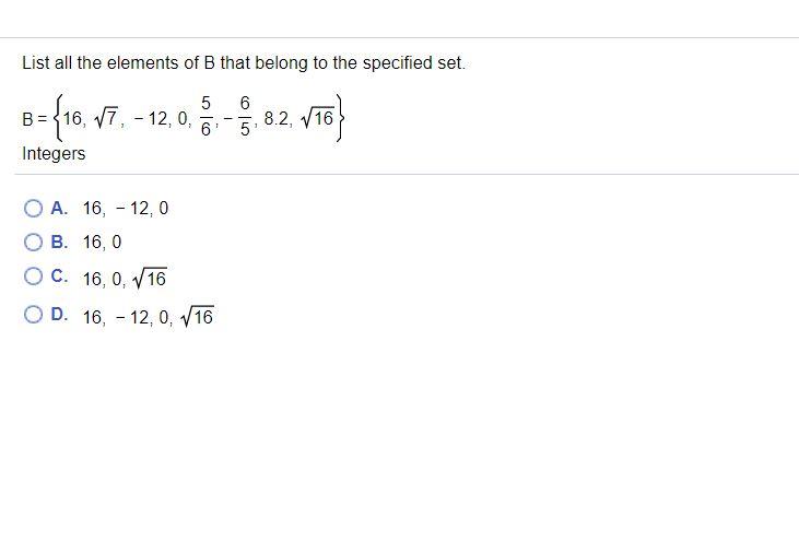 Solved List All The Elements Of B That Belong To The | Chegg.com