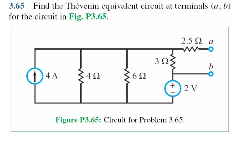 Solved 3.65 Find The Thévenin Equivalent Circuit At | Chegg.com