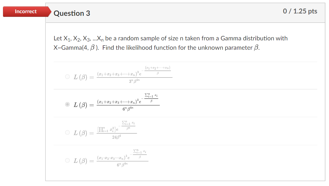 Solved Let X1,X2,X3,…Xn Be A Random Sample Of Size N Taken | Chegg.com