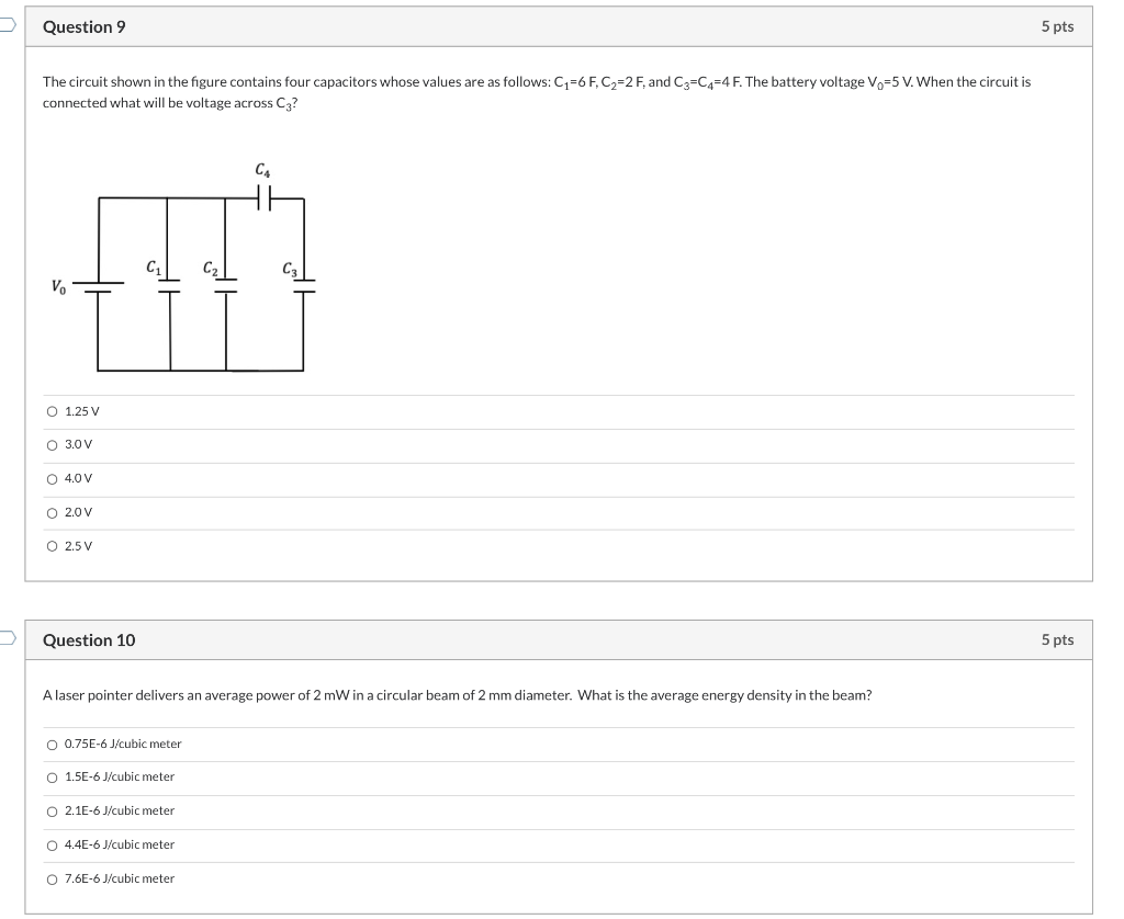 Solved Question 9 5 pts The circuit shown in the figure | Chegg.com