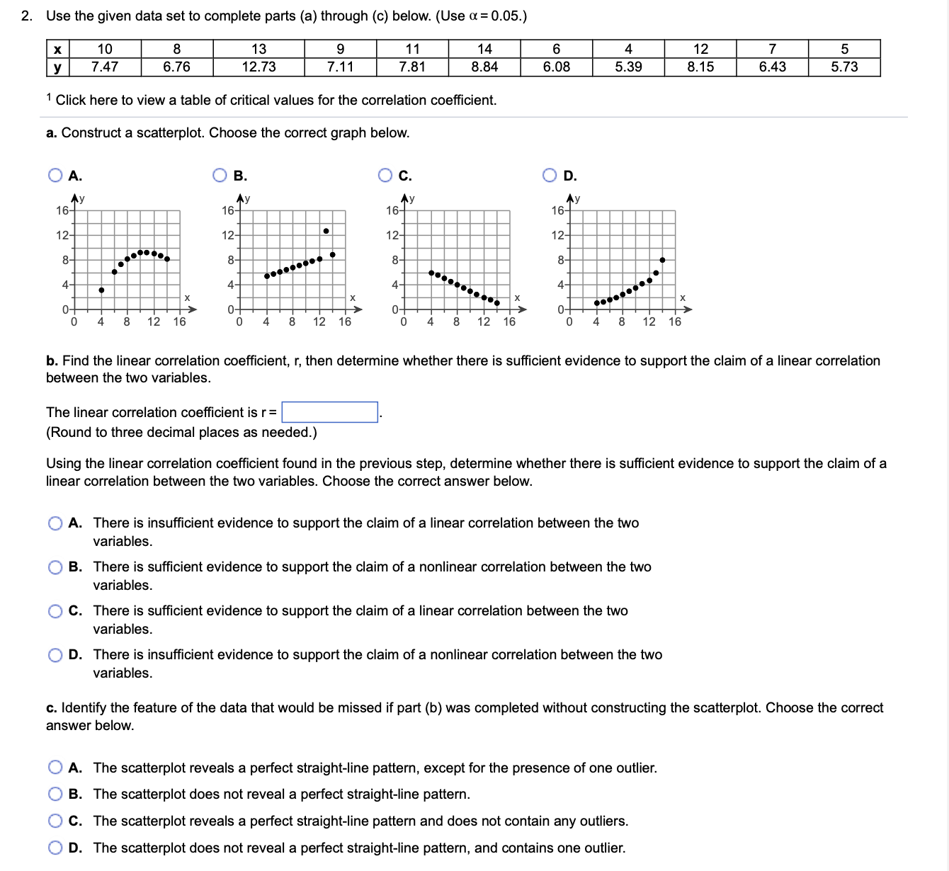 Use the given data set to complete parts (a) through | Chegg.com