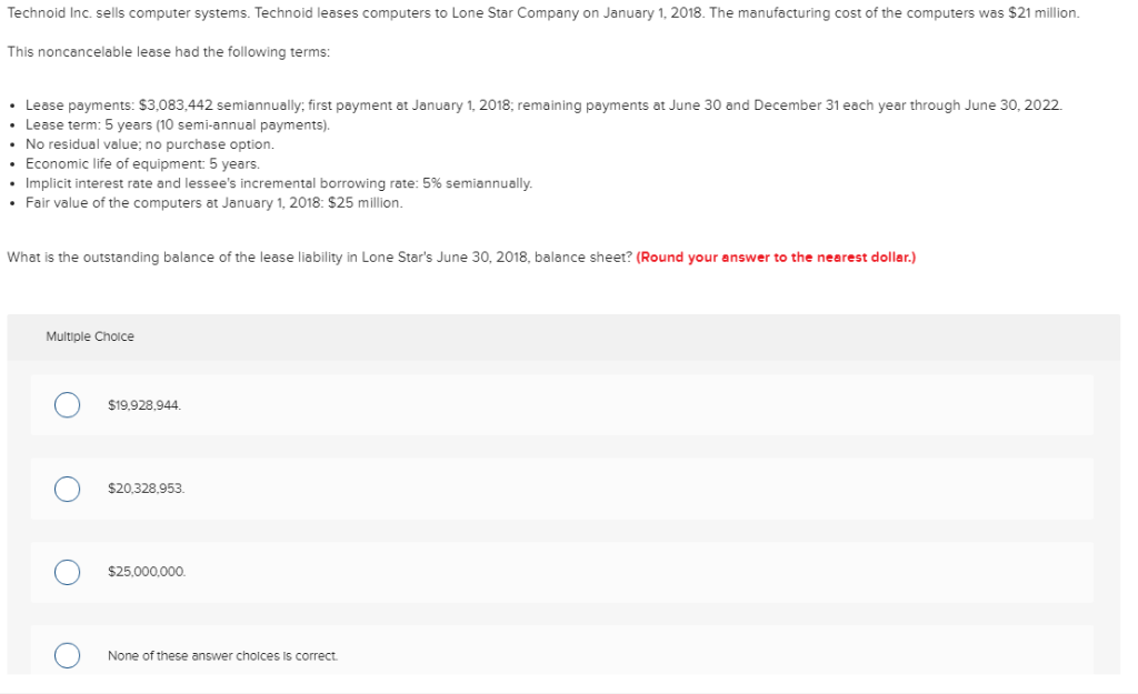Solved Technoid Inc. sells computer systems. Technoid leases