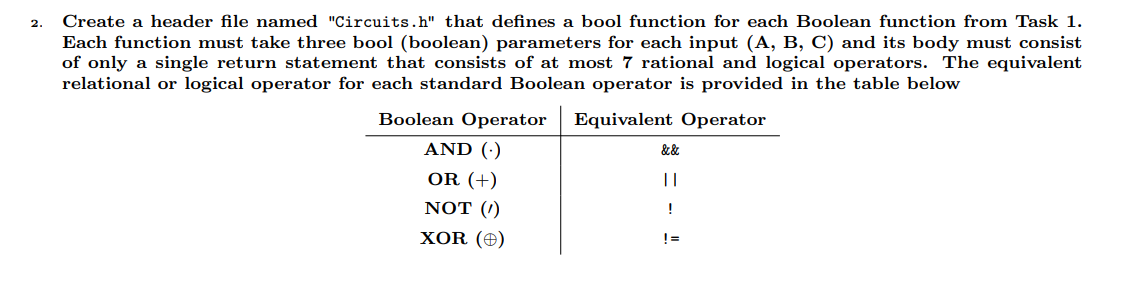 Solved 2. Create a header file named "Circuits.h" that | Chegg.com