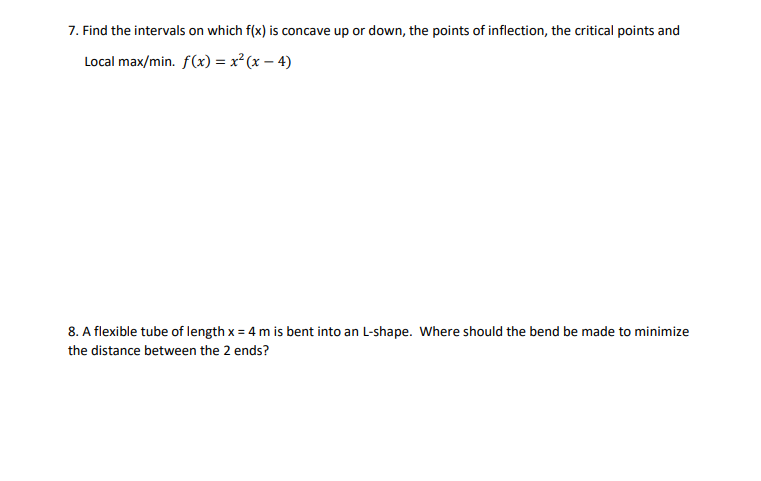 Solved 7. Find the intervals on which f(x) is concave up or | Chegg.com