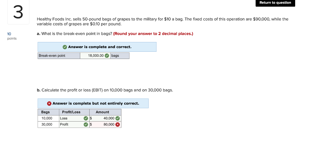 Solved Return to question Healthy Foods Inc. sells 50pound