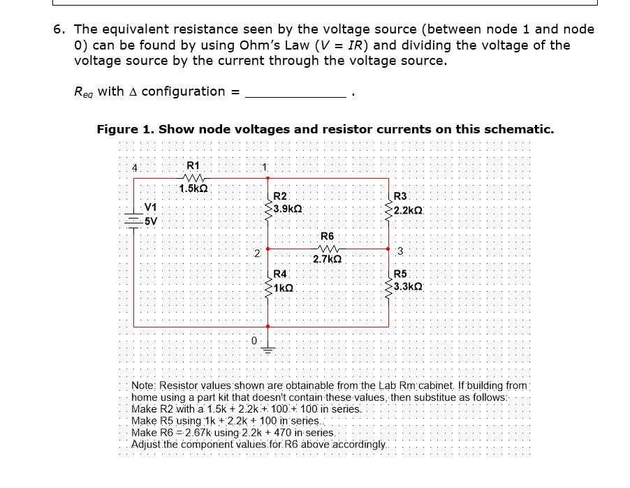 Solved 6. The equivalent resistance seen by the voltage | Chegg.com