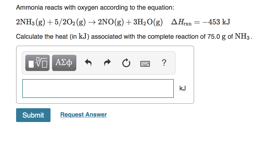 Solved Ammonia Reacts With Oxygen According To The Equation: | Chegg.com