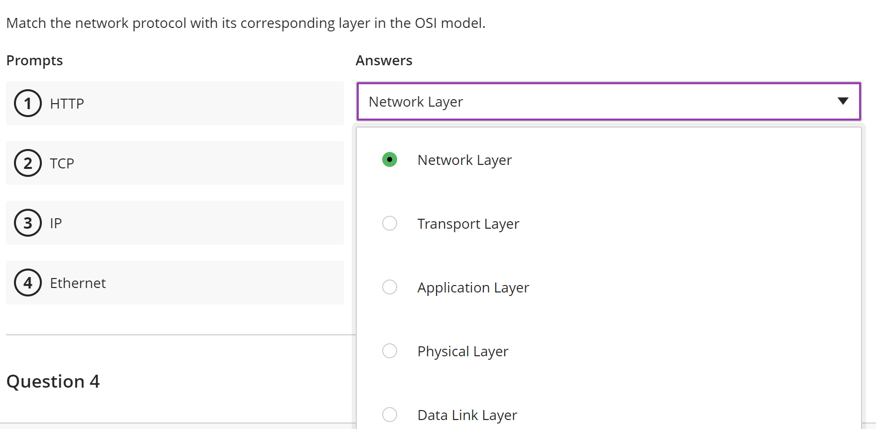 Solved Match the network protocol with its corresponding | Chegg.com