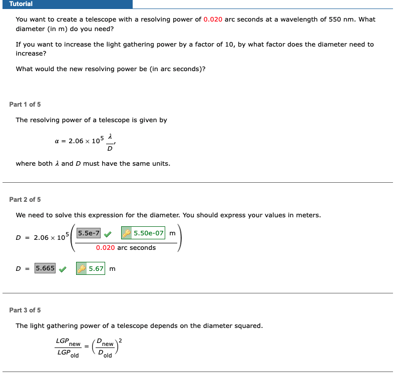 Solved Tutorial You want to create a telescope with a