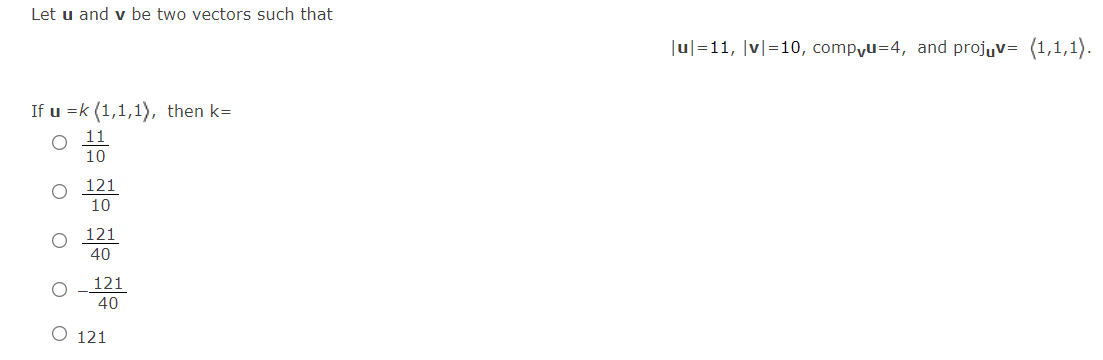 Solved Let u and v be two vectors such that |ul=11, Ivl=10, | Chegg.com