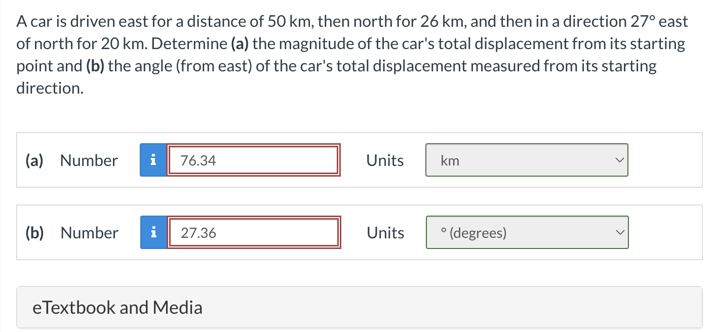 Solved Your answer is partially correct. A person walks in | Chegg.com