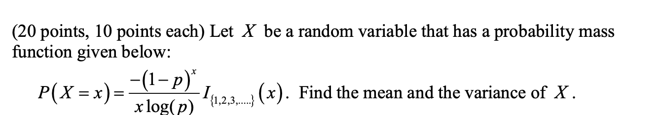 Solved (20 points, 10 points each) Let X be a random | Chegg.com
