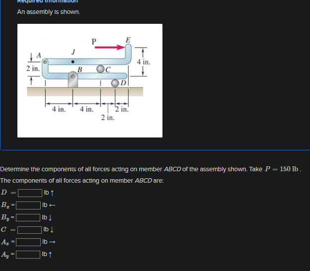 Solved An ﻿assembly Is ﻿shown.Determine the components of | Chegg.com