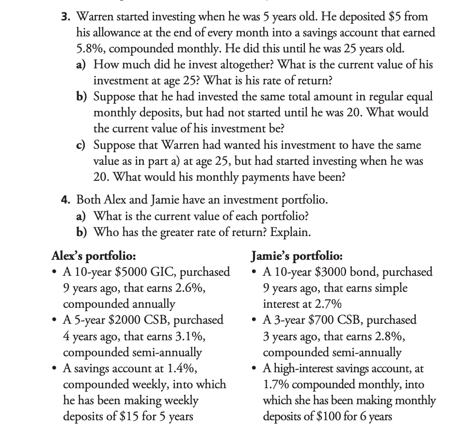 finance homework problems