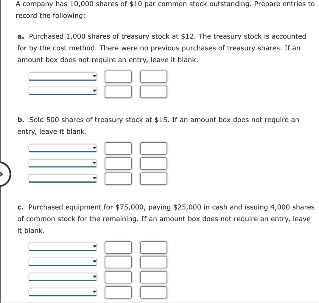 Solved A Company Has 10,000 Shares Of $10 Par Common Stock | Chegg.com