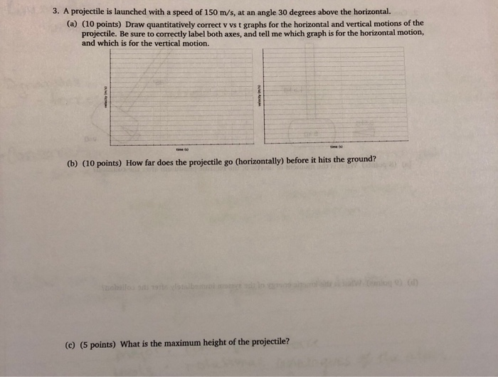 Solved: 3. A Projectile Is Launched With A Speed Of 150 M/... | Chegg.com