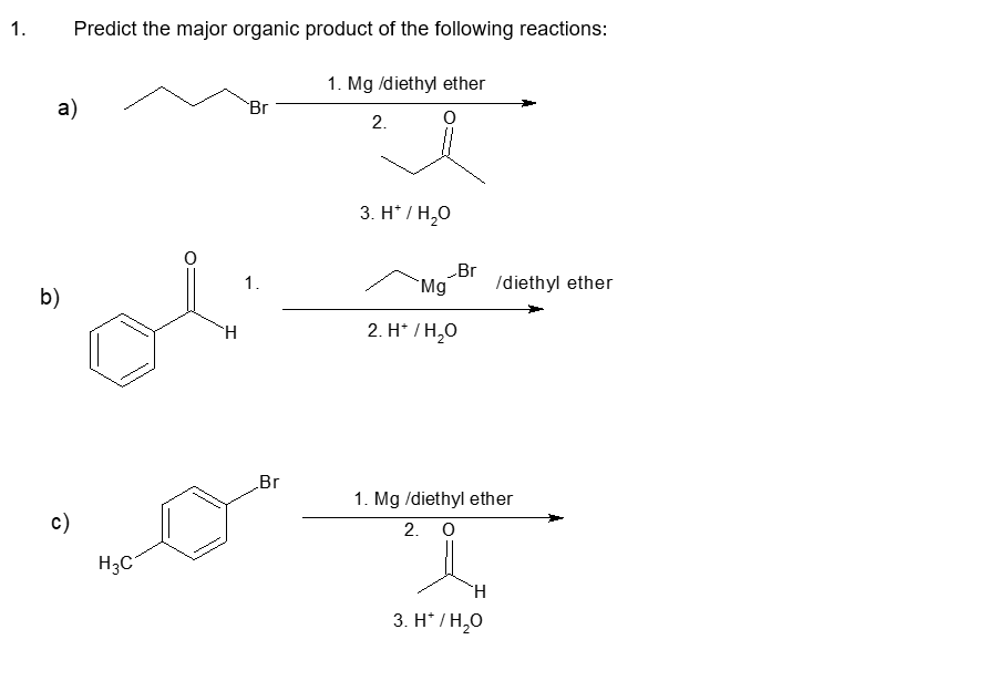 Solved Predict the major organic product of the following | Chegg.com