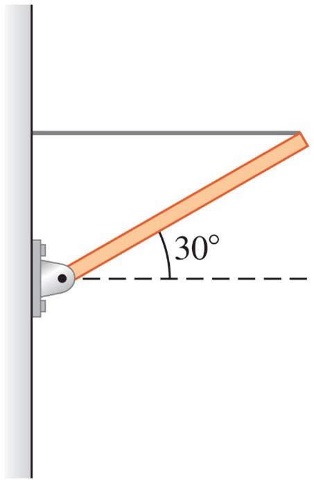 Solved One end of a 1.2 m long beam is hinged to a vertical | Chegg.com