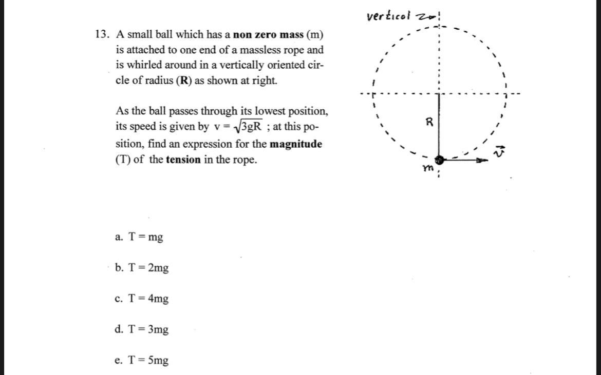 Solved vertical zo! 13. A small ball which has a non zero | Chegg.com