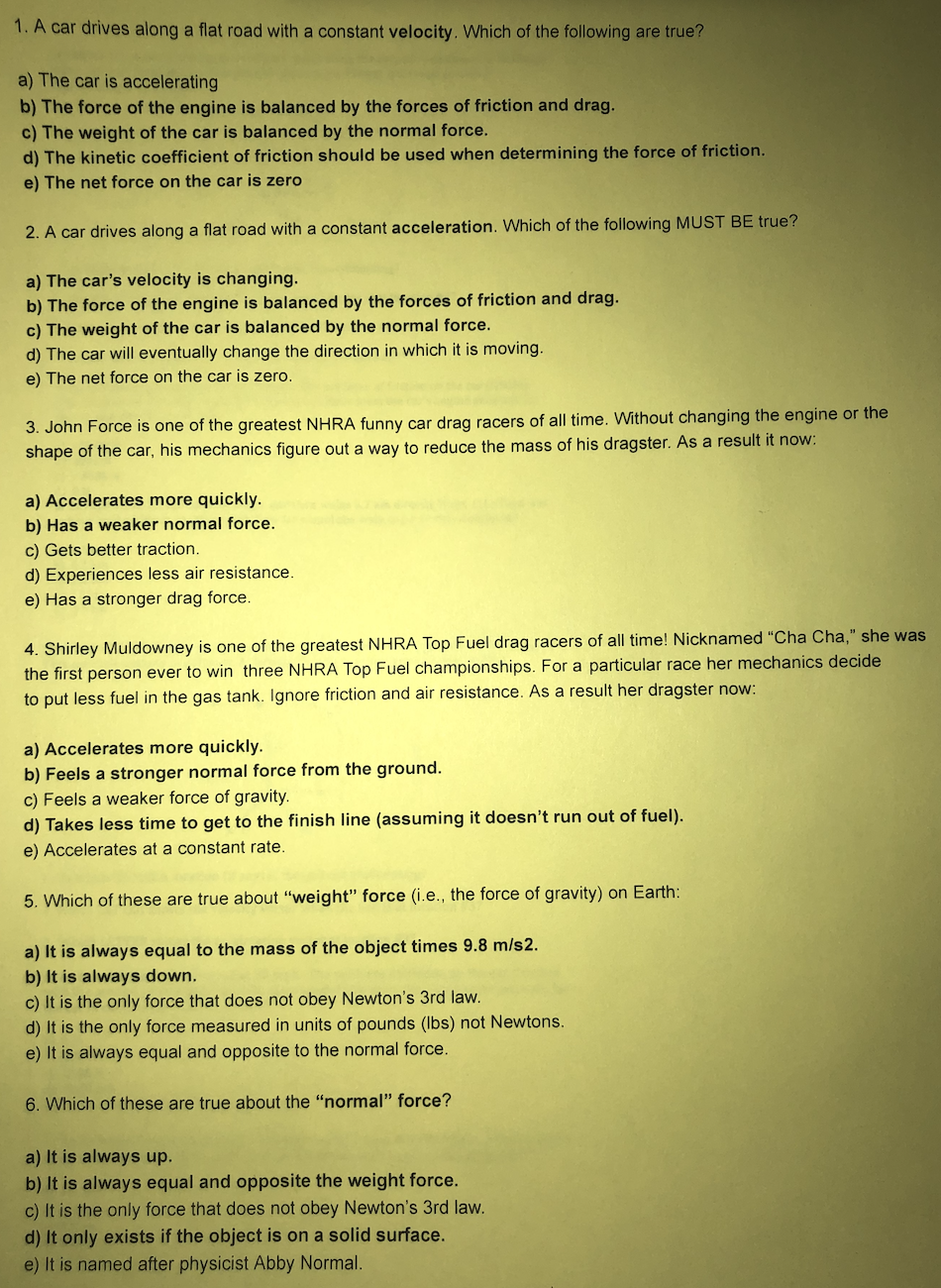 Solved Need to see if my answers are correct. (The | Chegg.com
