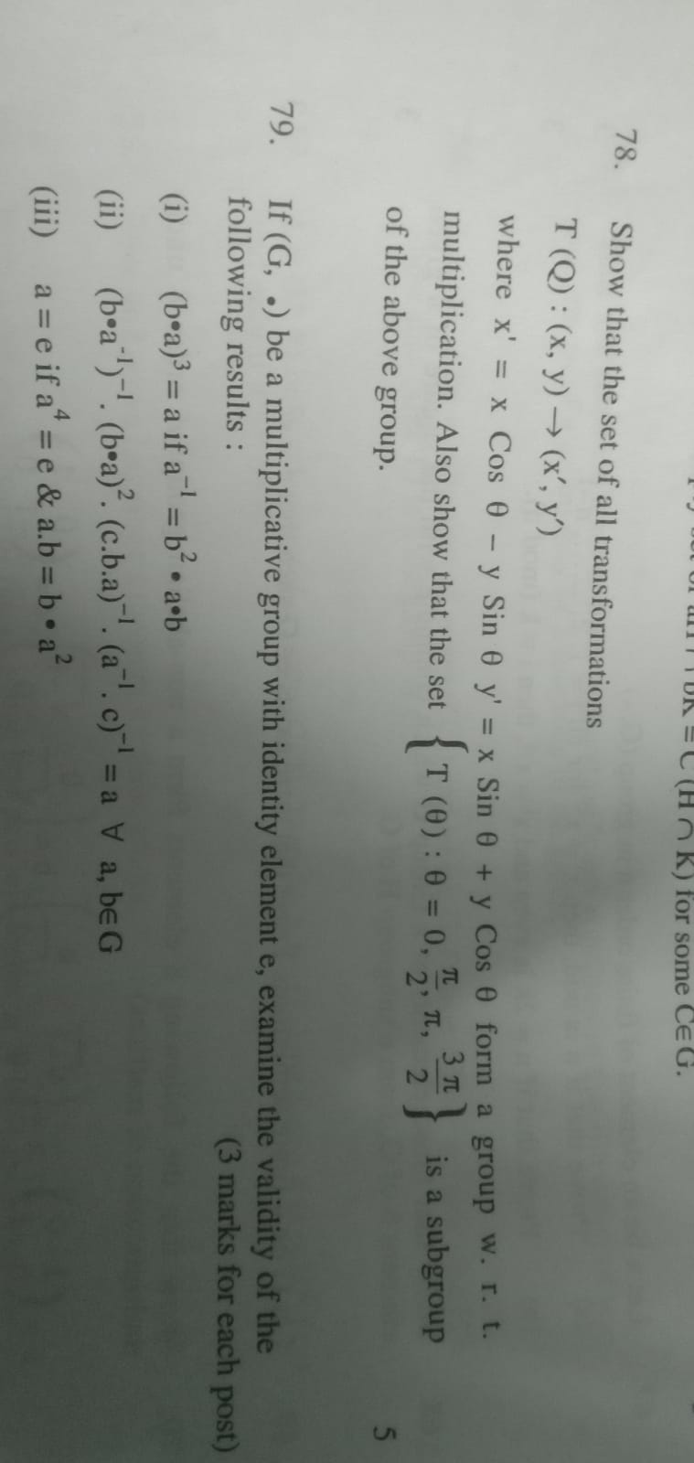 Solved 78. Show that the set of all transformations | Chegg.com