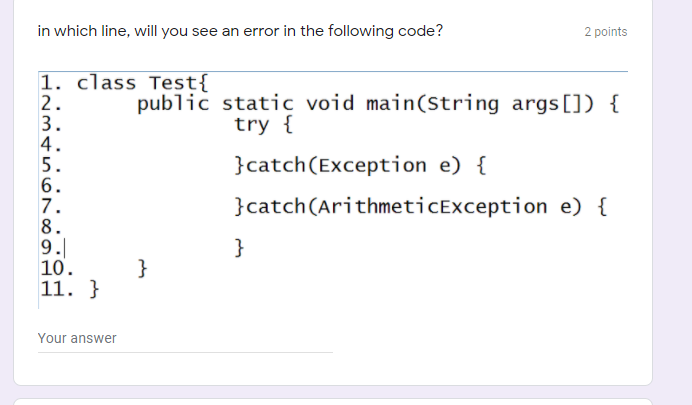 Solved in which line, will you see an error in the following | Chegg.com