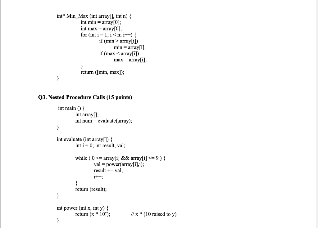 Solved Question 3 , Write The Mips Code For The Given C Code 