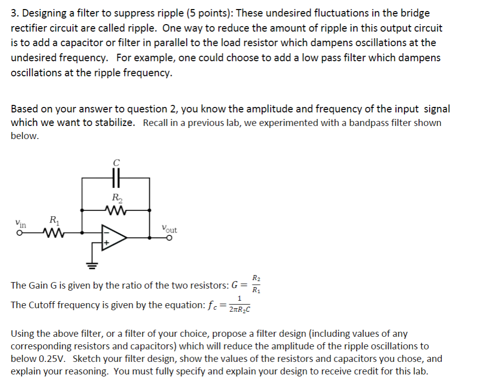 Solved 3. Designing a filter to suppress ripple (5 points): | Chegg.com