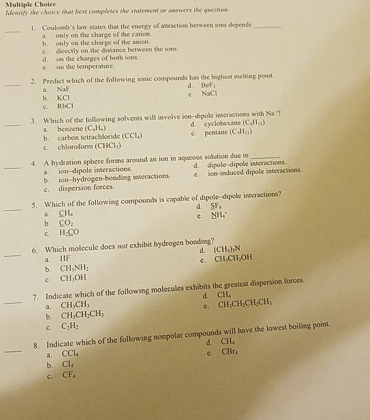 Solved Multiple Choice ldentify the choice that best | Chegg.com