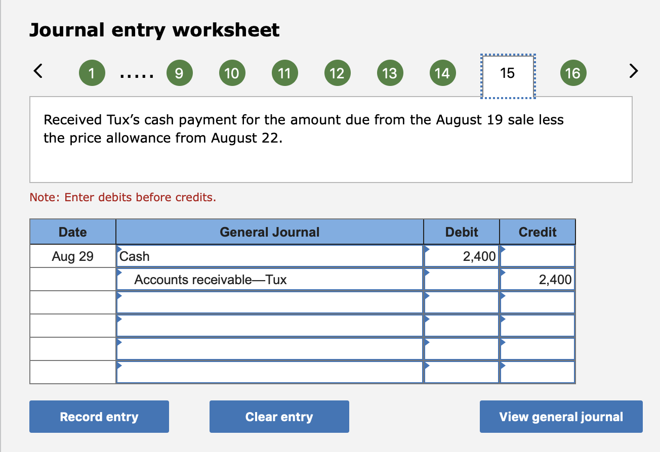 advance payment journal entry