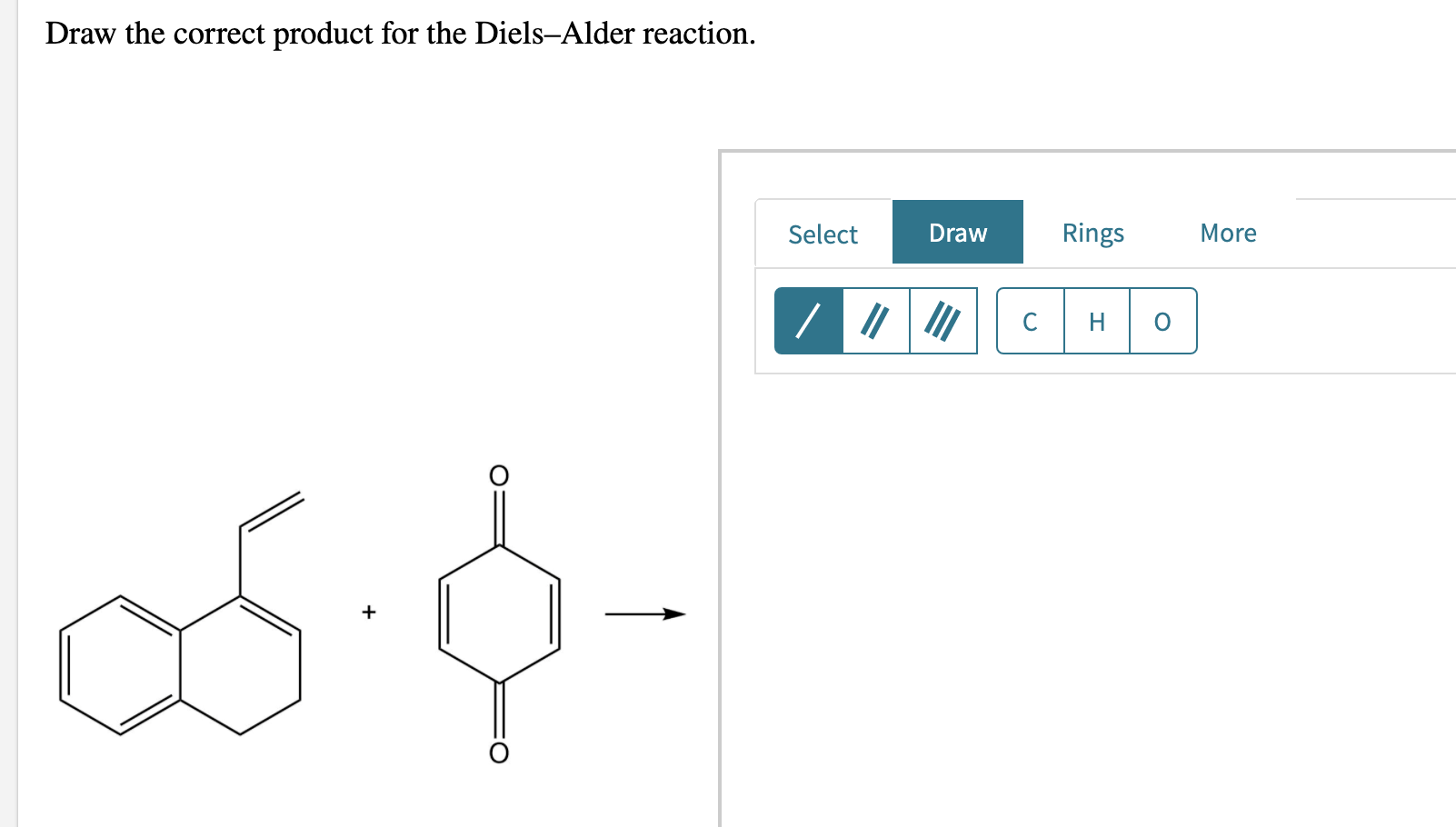 Solved Draw the correct product for the DielsAlder