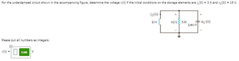 Solved For the underdamped circuit shown in the accompanying | Chegg.com