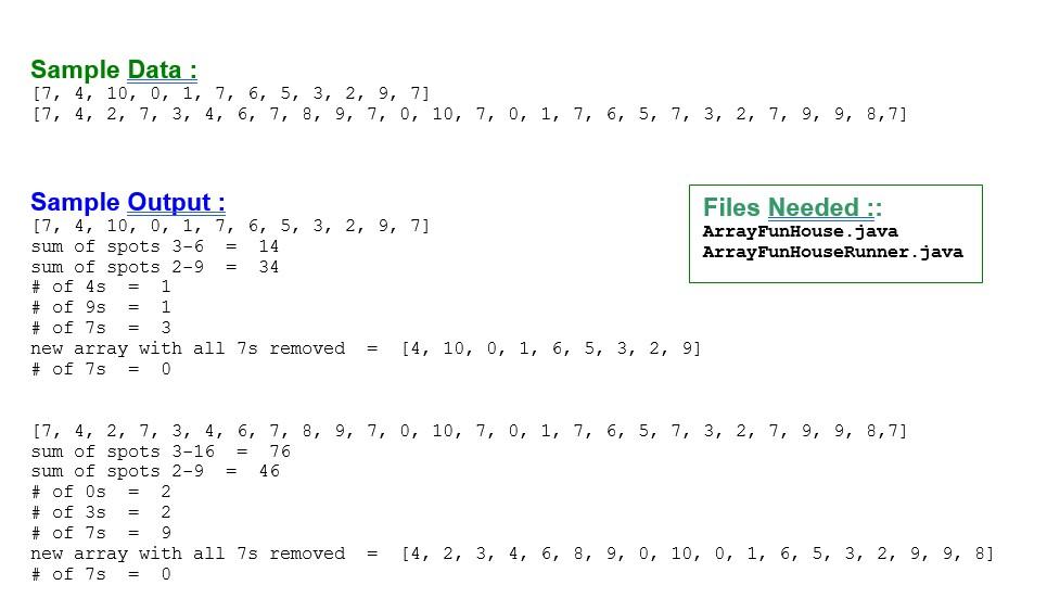 Solved I need to create that sample output using the sample | Chegg.com